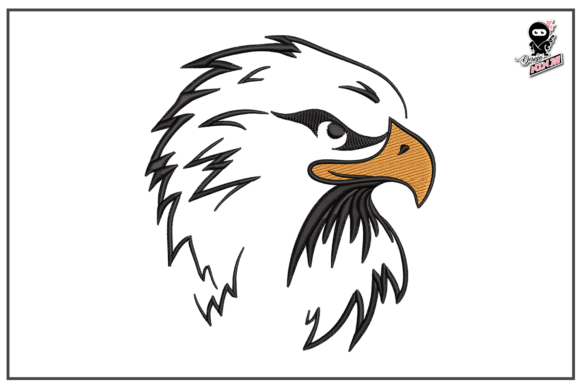 Bald Eagle Head Embroidery, Bird Design