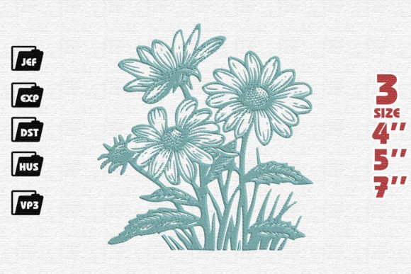 Daisies Flower Embroidery