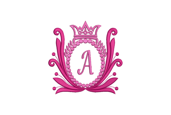 Elegant Crown Embroidery Design Letter A