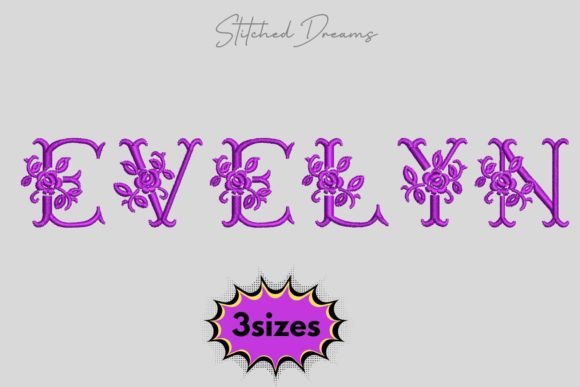 Evelyn Name Embroidery Design