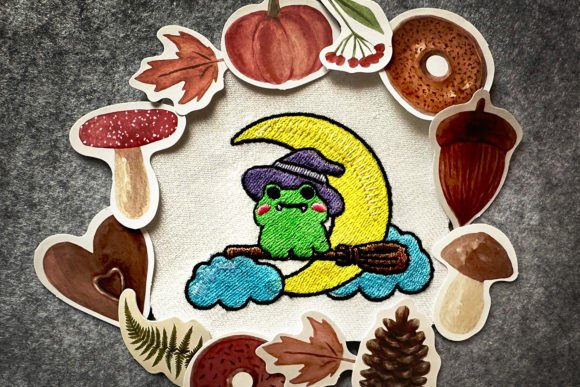 Halloween Frog Machine Embroidery