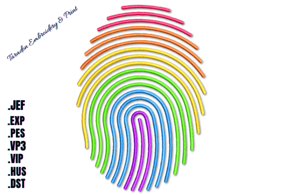 LGBT Pride Fingerprint Embroidery Design