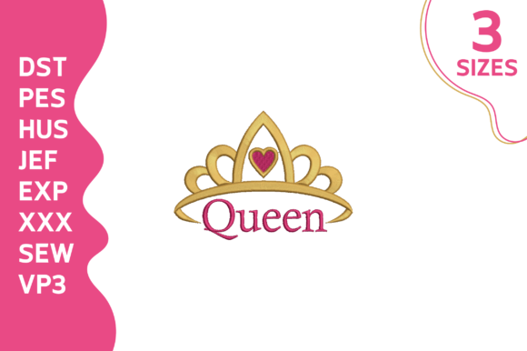 Queen Crown Embroidery Design