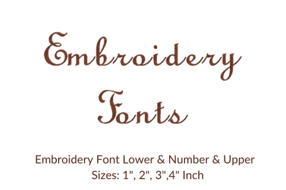Typo Upright Font Embroidery Design